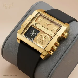 POEDAGAR luxurias men's double display electronic quartz watch