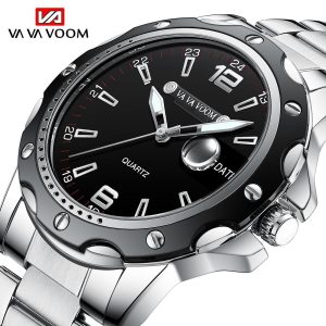 Waterproof Men's Quartz Watch Fashion Magnifier Calendar Luminous