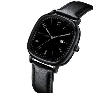 Pure Black Luxury Japan Movement Classic Minimalist Waterproof Watch By Hannah Martin