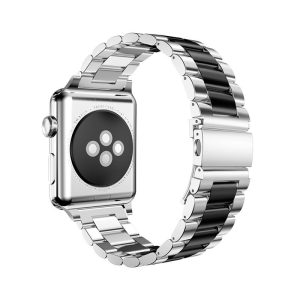Three Bead Solid Stainless Steel Strap Dual Color 22mm