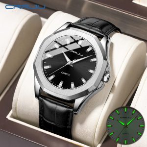 Charming Classic Quartz Watch Japan Movement Waterproof Luminous Vintage Business Watch Design CRRJU 5015