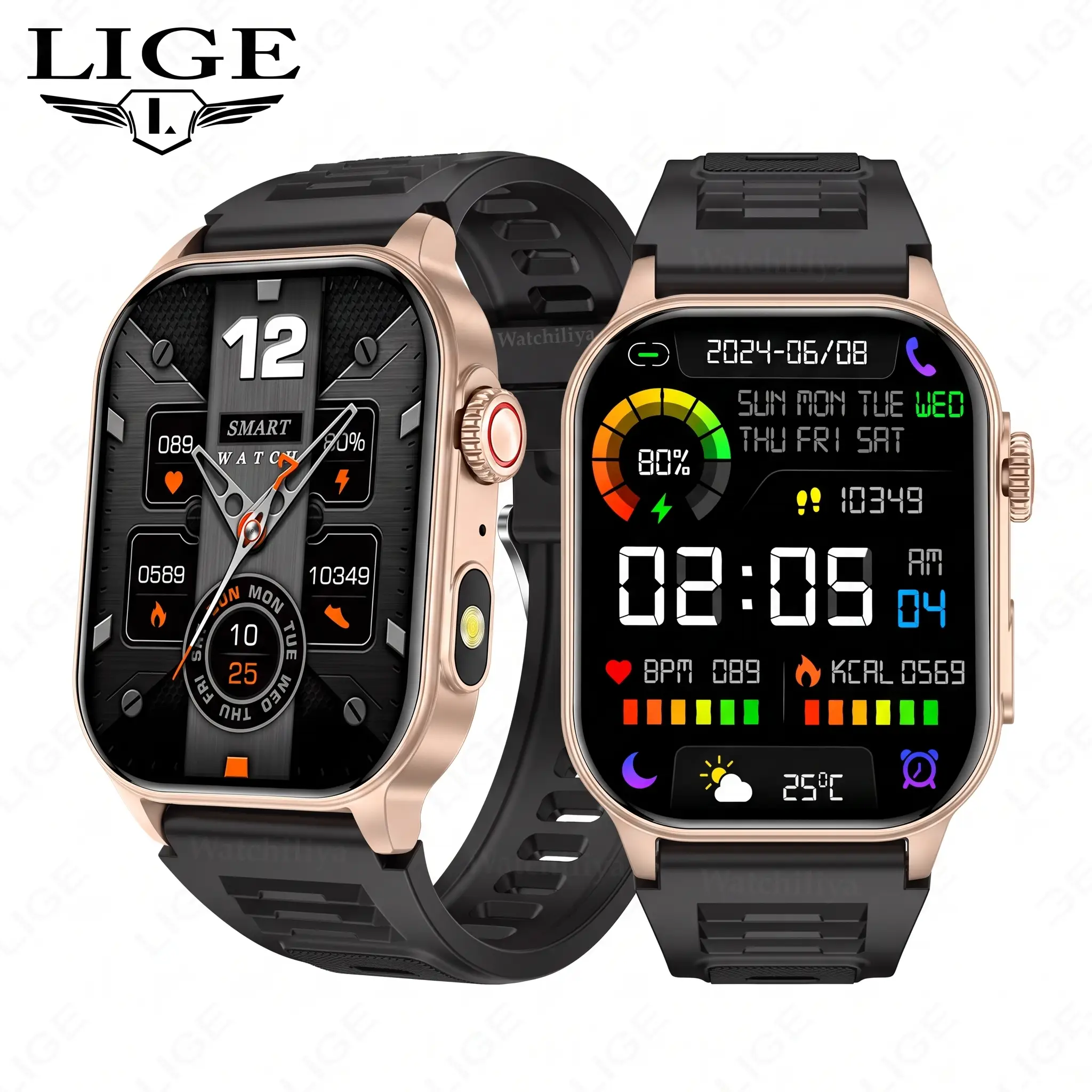 LIGE Bluetooth Call Fitness Tracker Outdoor Sports Waterproof Smartwatch KM02 - Image 2