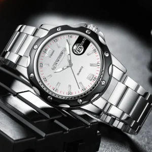 Waterproof Men's Quartz Watch Fashion Magnifier Calendar Luminous